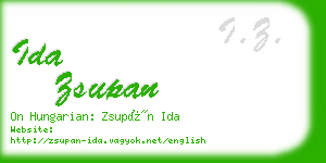 ida zsupan business card